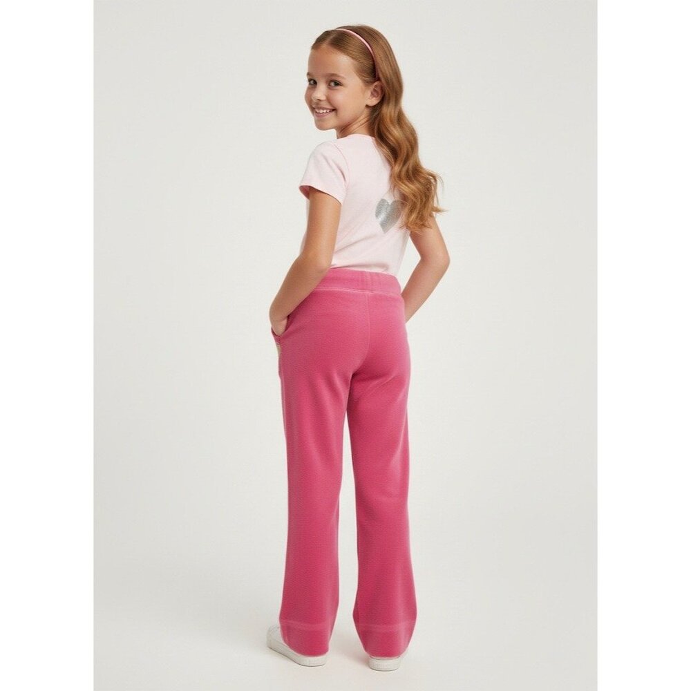 Vtg Y2K Juicy Couture Pink Velour Rhinestone Track Pants | Barbiecore McBling S - Picture 6 of 16